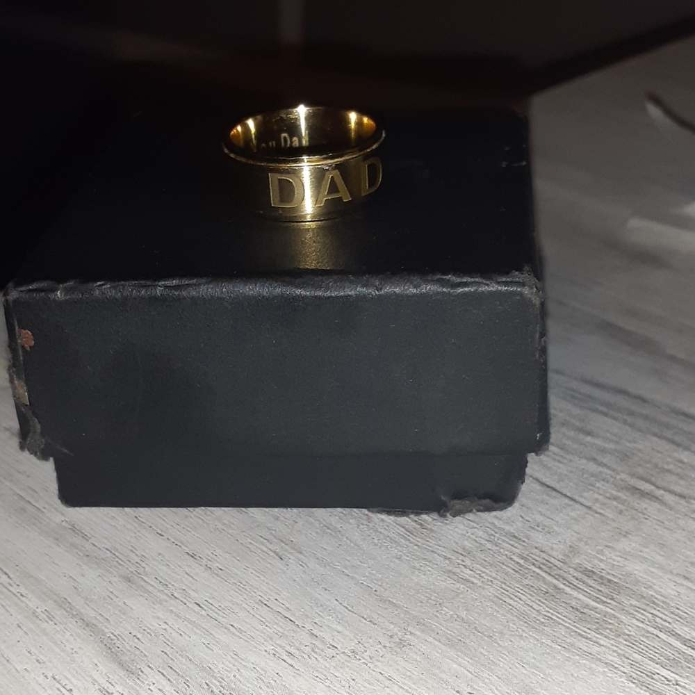14k gold plated dad band ring